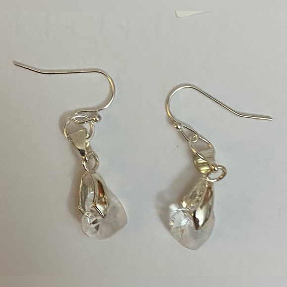 Genuine Swarovski Crystal Heart earrings HTE-4 NEW - Picture 2 of 3